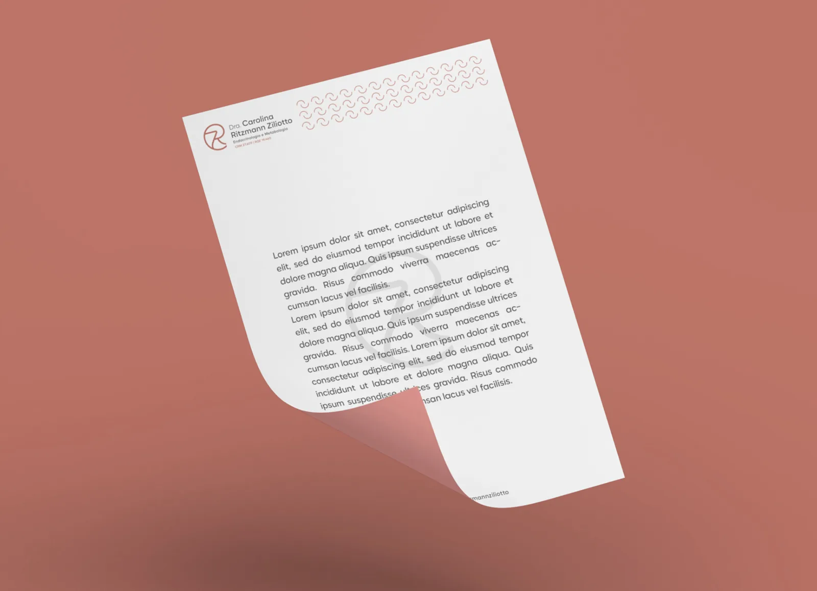 Dra. Carolina Ritzmann Ziliotto — Receituário com a assinatura visual