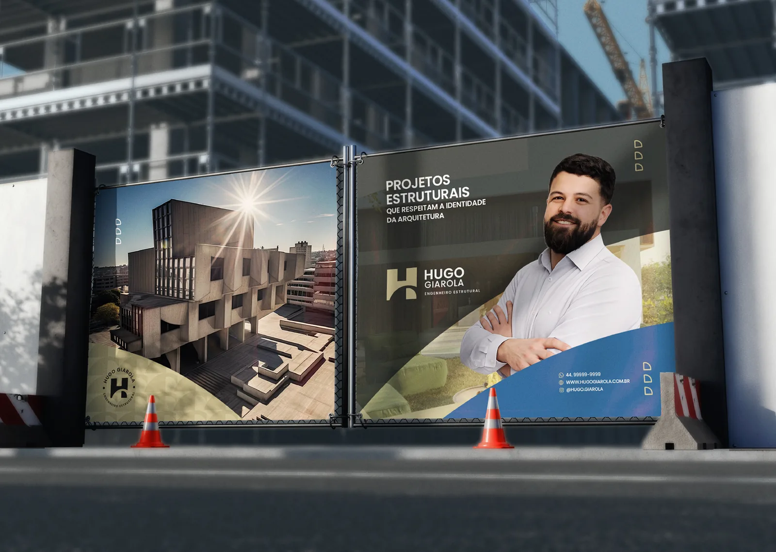 Hugo Giarola — Aplicação da comunicação em fachada de obra